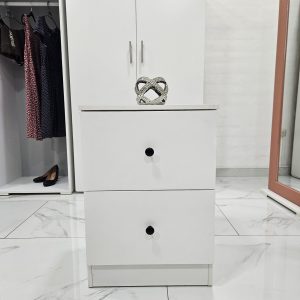 Mesa de Noche con gaveta oculta Blanca